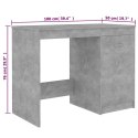 BIURKO STOLIK KOMPUTEROWY SZARY BETON 100X50X76CM