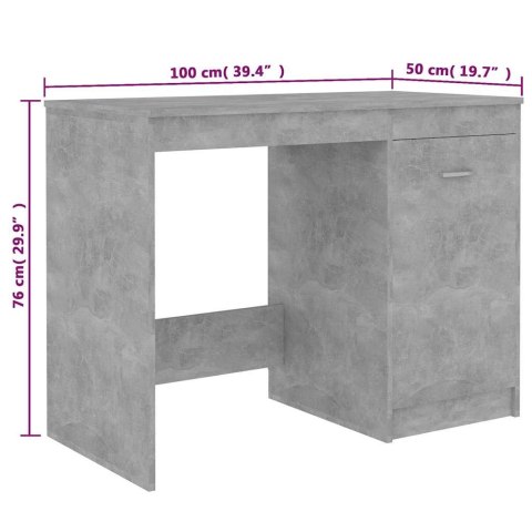 BIURKO STOLIK KOMPUTEROWY SZARY BETON 100X50X76CM