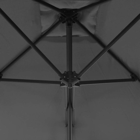PARASOL OGRODOWY NA SŁUPKU STALOWYM 250X250CM ANTRACYTOWY