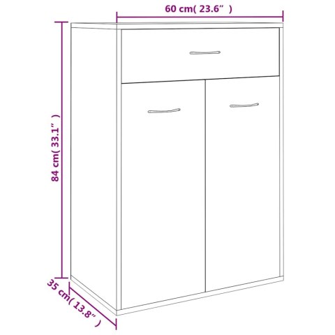SZAFKA NA BUTY SZAROŚĆ BETONU 60X35X84CM
