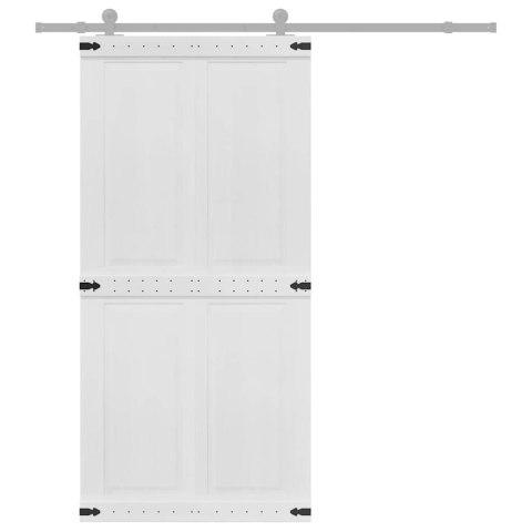 DRZWI DO STODOŁY CORONA 100 X 210 CM LITE DREWNO SOSNOWE BIAŁY
