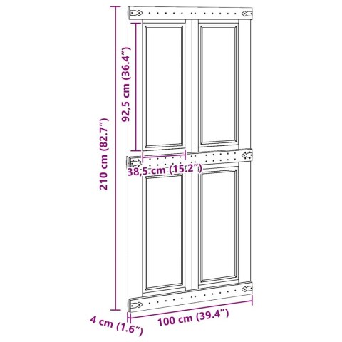 DRZWI DO STODOŁY CORONA 100 X 210 CM LITE DREWNO SOSNOWE BIAŁY