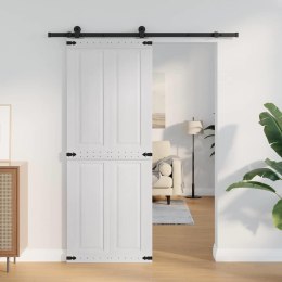 DRZWI DO STODOŁY CORONA 80 X 210 CM LITE DREWNO SOSNOWE BIAŁY