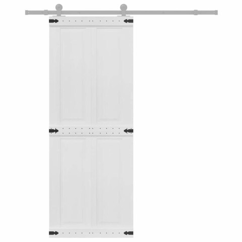 DRZWI DO STODOŁY CORONA 80 X 210 CM LITE DREWNO SOSNOWE BIAŁY