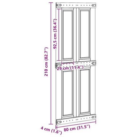 DRZWI DO STODOŁY CORONA 80 X 210 CM LITE DREWNO SOSNOWE BIAŁY