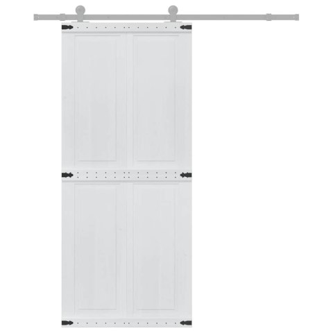 DRZWI DO STODOŁY CORONA 90 X 210 CM LITE DREWNO SOSNOWE BIAŁY