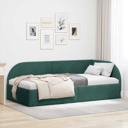 VidaXL Rama łóżka narożnego Ciemna zieleń 90 x 200 cm Aksamit