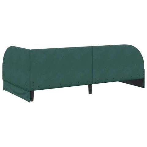 VidaXL Rama łóżka narożnego Ciemna zieleń 90 x 200 cm Aksamit