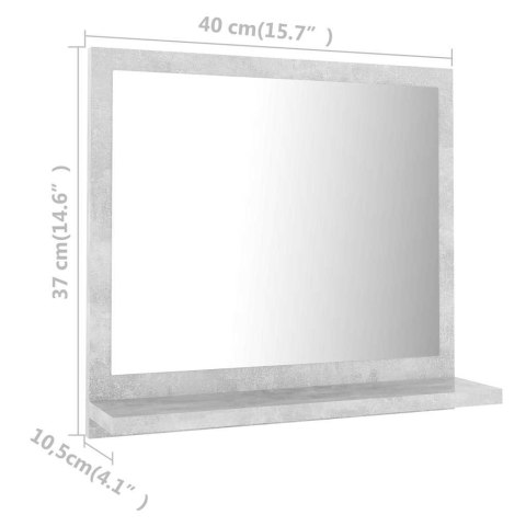 LUSTRO ŁAZIENKOWE SZAROŚĆ BETONU 40X10,5X37CM