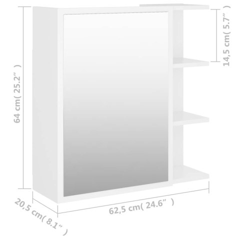 SZAFKA Z LUSTREM BIAŁA 62,5X20,5X64CM