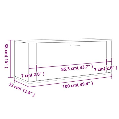 PÓŁKA NA BUTY BIAŁY 100X35X38CM