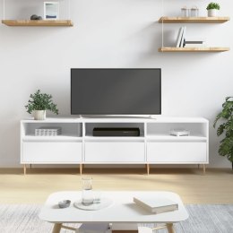 SZAFKA POD TV, BIAŁA, 150X30X44,5 CM, MATERIAŁ DREWNOPOCHODNY