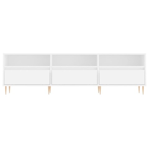 SZAFKA POD TV, BIAŁA, 150X30X44,5 CM, MATERIAŁ DREWNOPOCHODNY
