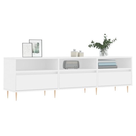 SZAFKA POD TV, BIAŁA, 150X30X44,5 CM, MATERIAŁ DREWNOPOCHODNY