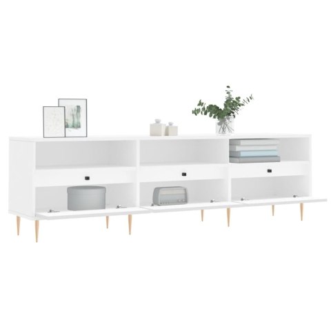 SZAFKA POD TV, BIAŁA, 150X30X44,5 CM, MATERIAŁ DREWNOPOCHODNY
