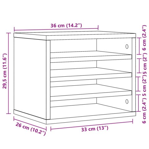 ORGANIZER NA BIURKO BRĄZOWY DĄB 36X26X29,5CM