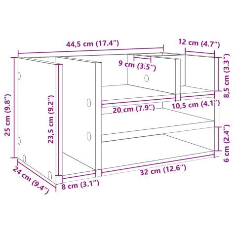 ORGANIZER NA BIURKO PRZYDYMIONY DĄB 44,5X24X25CM
