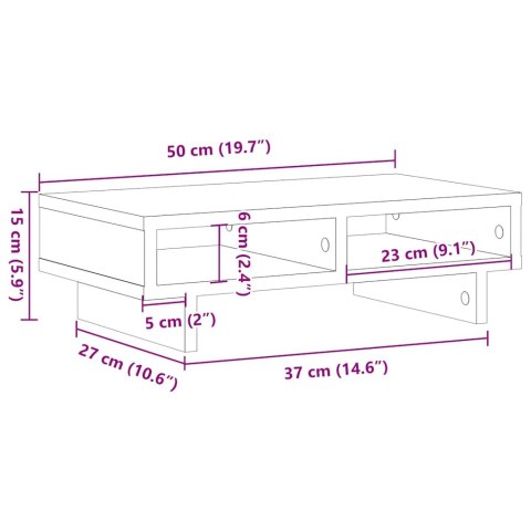 PODSTAWKA POD MONITOR CZARNY DĄB 50X27X15CM