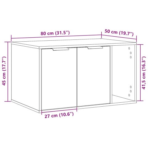 SZAFKA NA KUWETĘ DOMEK DLA KOTA STOLIK UKRYTA KUWETA BIAŁA 80X50X45CM