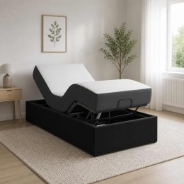 ELEKTRO REGULOWANY STELAŻ ŁÓŻKA CZARNY 200 X 80 X 33,5 CM STAL