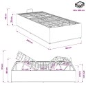 ELEKTRO REGULOWANY STELAŻ ŁÓŻKA CZARNY 200 X 80 X 33,5 CM STAL