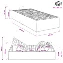 ELEKTRO REGULOWANY STELAŻ ŁÓŻKA CIEMNOSZARY 200 X 100 X 33,5 CM