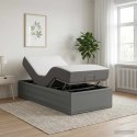 ELEKTRO REGULOWANY STELAŻ ŁÓŻKA CIEMNOSZARY 200 X 90 X 33,5 CM