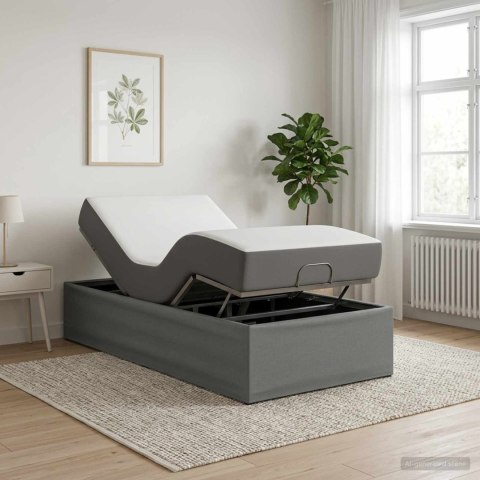 ELEKTRO REGULOWANY STELAŻ ŁÓŻKA CIEMNOSZARY 200 X 90 X 33,5 CM
