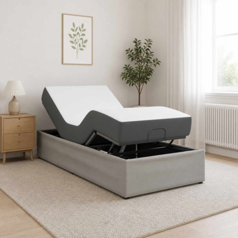 VidaXL Elektro Regulowany Stelaż Łóżka jasnoszary 200 x 90 x 33,5 cm