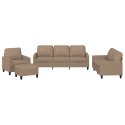 4-OSOBOWA SOFA Z PODUSZKAMI, CAPPUCCINO, SZTUCZNA SKÓRA