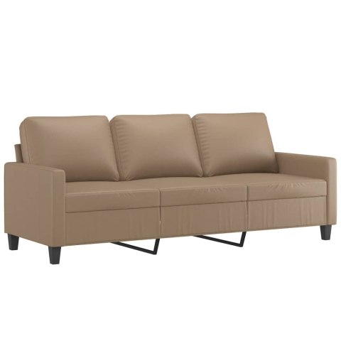 4-OSOBOWA SOFA Z PODUSZKAMI, CAPPUCCINO, SZTUCZNA SKÓRA