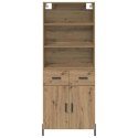 VidaXL Highboard Dąb rzemieślniczy 69,5 x 32,5 x 180 cm