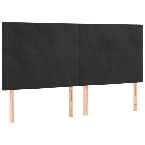 VidaXL Łóżko kontynentalne z materacem, czarne, aksamit 200x200 cm