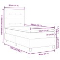 VidaXL Łóżko sprężynowe Z zagłówkiem Ciemna zieleń 90 x 200 cm Aksamit