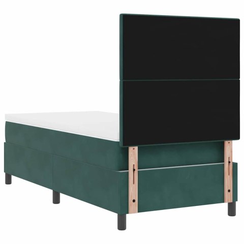 ŁÓŻKO Z SPRĘŻYNĄ LED CIEMNA ZIELEŃ 90 X 200 CM AKSAMIT