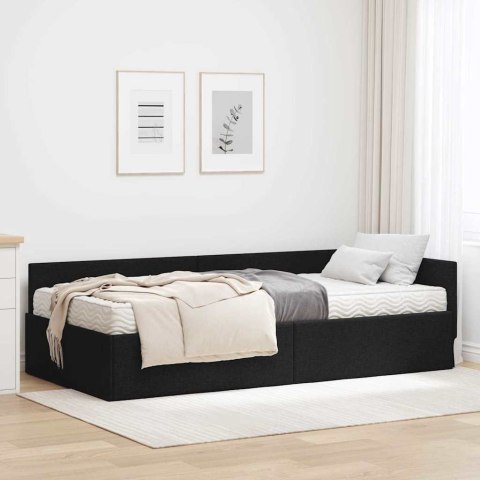 RAMA ŁÓŻKA NAROŻNEGO Z MATERACEM 2 SZT. CZARNY 80 X 200 CM