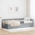 VidaXL Rama Łóżka Narożnego z Materacem 2 szt. Jasnoszary 90 x 190 cm