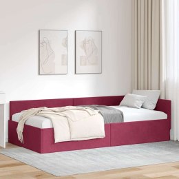VidaXL Rama łóżka narożnego Czerwone wino 100 x 200 cm Aksamit