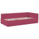VidaXL Rama łóżka narożnego Czerwone wino 100 x 200 cm Aksamit