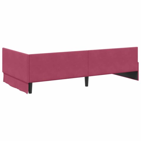 VidaXL Rama łóżka narożnego Czerwone wino 100 x 200 cm Aksamit