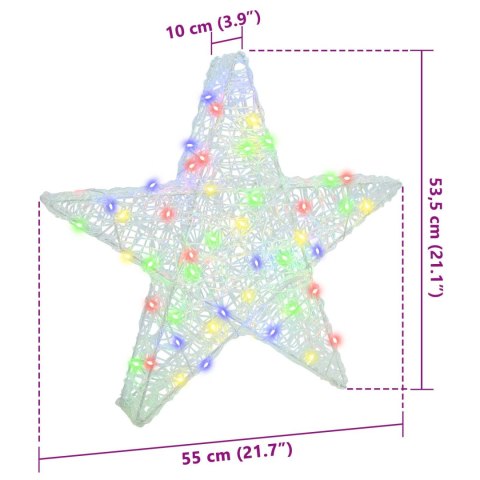 3D GWIAZDA 50 LED WIELOKOLOROWE 55 X 53.5 X 10 CM AKRYL