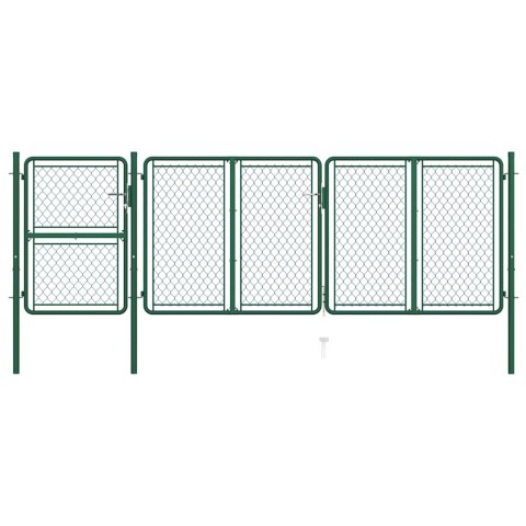 BRAMA OGRODOWA STALOWA 400X125 CM ZIELONA