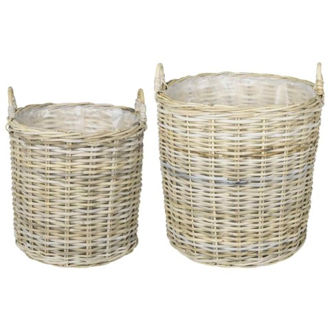 KOSZ NA ROŚLINY GENDT 2 SZT. NATURALNA SZAROŚĆ RATTAN KUBU
