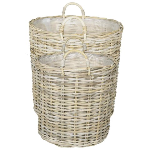 KOSZ NA ROŚLINY GENDT 2 SZT. NATURALNA SZAROŚĆ RATTAN KUBU