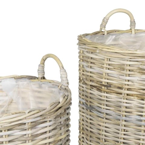 KOSZ NA ROŚLINY GENDT 2 SZT. NATURALNA SZAROŚĆ RATTAN KUBU