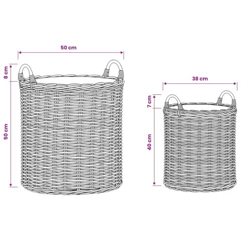 KOSZ NA ROŚLINY GENDT 2 SZT. NATURALNA SZAROŚĆ RATTAN KUBU