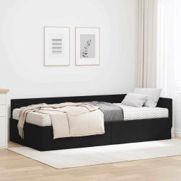 VidaXL Rama Łóżka Narożnego z Materacem 2 szt. Czarny 100 x 200 cm