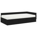 VidaXL Rama Łóżka Narożnego z Materacem 2 szt. Czarny 100 x 200 cm