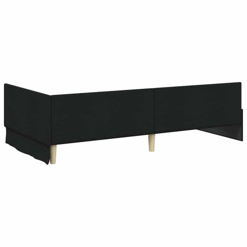 VidaXL Rama Łóżka Narożnego z Materacem 2 szt. Czarny 100 x 200 cm
