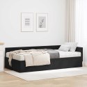 RAMA ŁÓŻKA NAROŻNEGO Z MATERACEM 2 SZT. CZARNY 100 X 200 CM